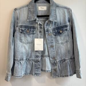 Kankan Peplum Denim Jacket Large